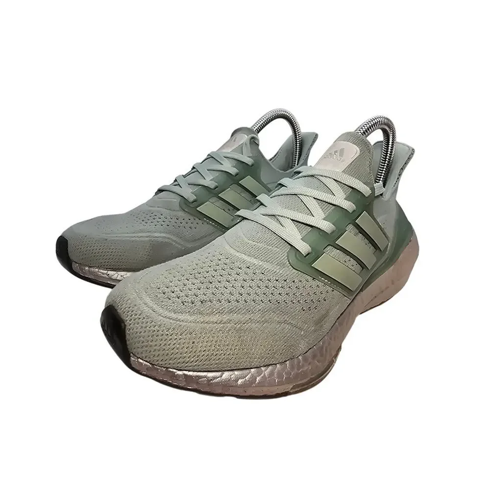 Adidas UltraBoost 21 Womens Size 7 Hazy Green Running Sneakers Shoes FY0408